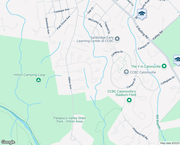 map of restaurants, bars, coffee shops, grocery stores, and more near 736 White Oaks Avenue in Catonsville