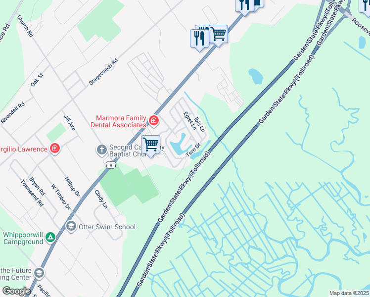 map of restaurants, bars, coffee shops, grocery stores, and more near 66 South Lake Drive in Marmora