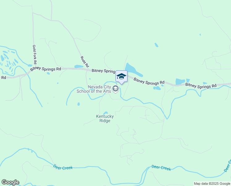 map of restaurants, bars, coffee shops, grocery stores, and more near 13032 Bitney Springs Road in Nevada City
