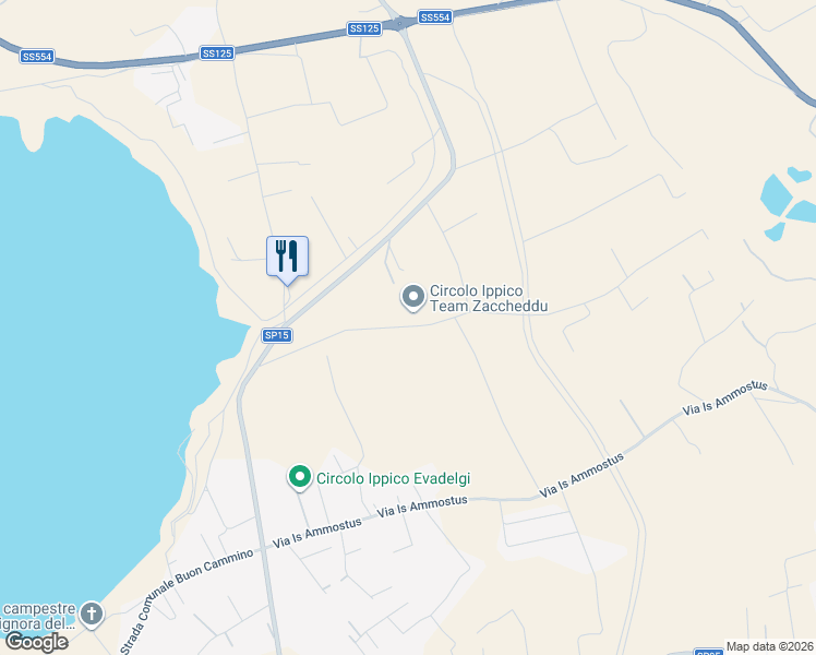 map of restaurants, bars, coffee shops, grocery stores, and more near 1 Strada Vicinale San Gaetano in Cagliari