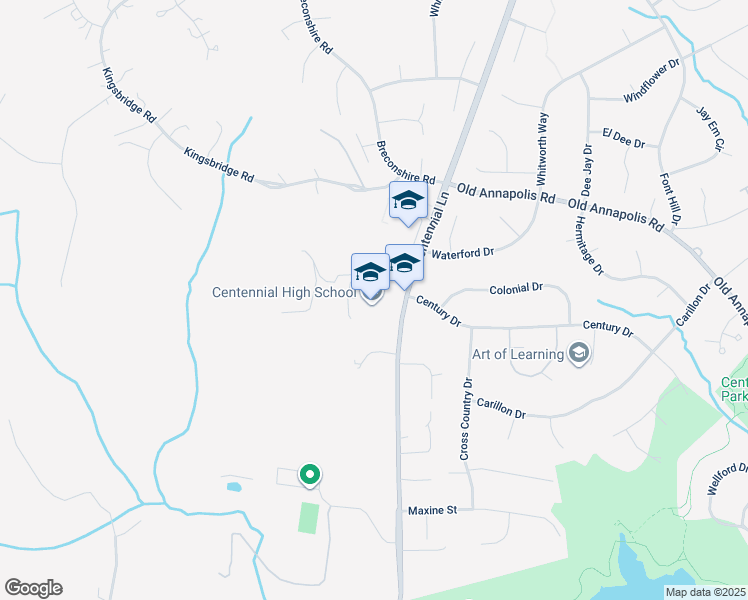 map of restaurants, bars, coffee shops, grocery stores, and more near 4300 Centennial Lane in Ellicott City