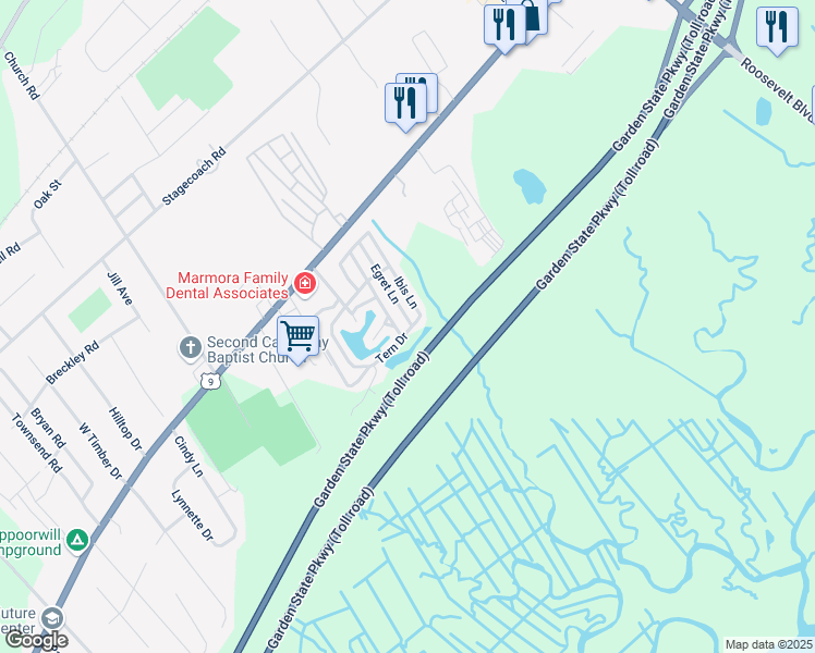 map of restaurants, bars, coffee shops, grocery stores, and more near 184 Lake Corson Lane in Marmora