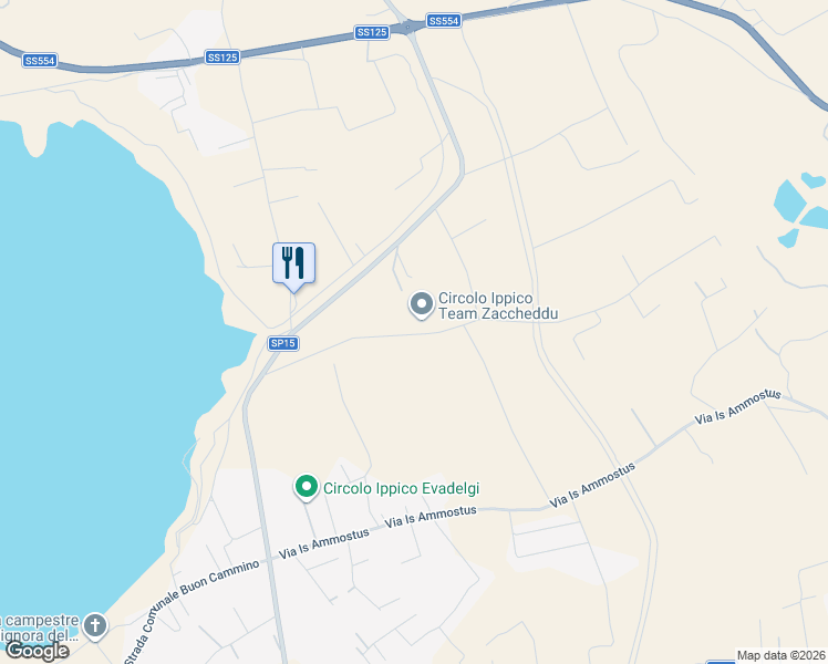 map of restaurants, bars, coffee shops, grocery stores, and more near 1 Strada Vicinale San Gaetano in Quartu Sant'Elena