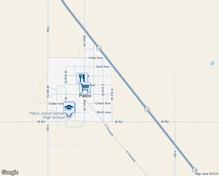 map of restaurants, bars, coffee shops, grocery stores, and more near in Palco