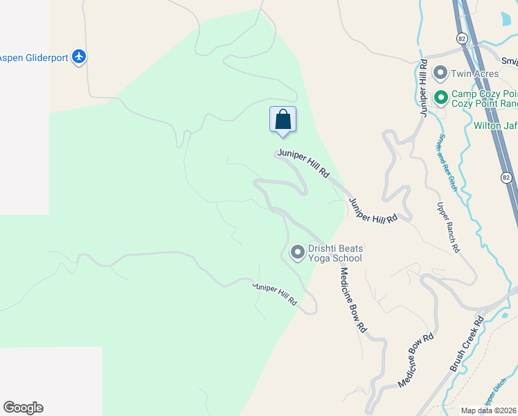 map of restaurants, bars, coffee shops, grocery stores, and more near 1401 Medicine Bow Road in Aspen