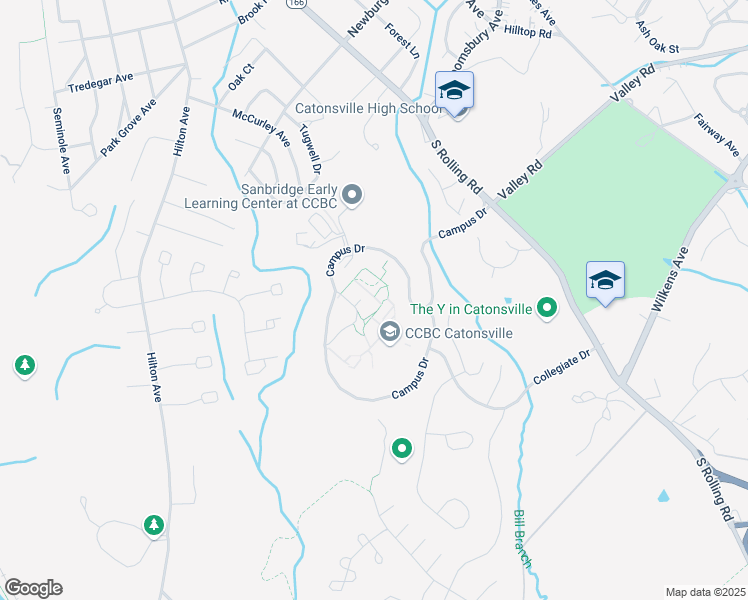 map of restaurants, bars, coffee shops, grocery stores, and more near 800 South Rolling Road in Catonsville
