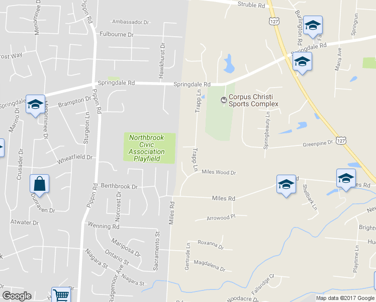 map of restaurants, bars, coffee shops, grocery stores, and more near 2119 Trapp Court in Cincinnati