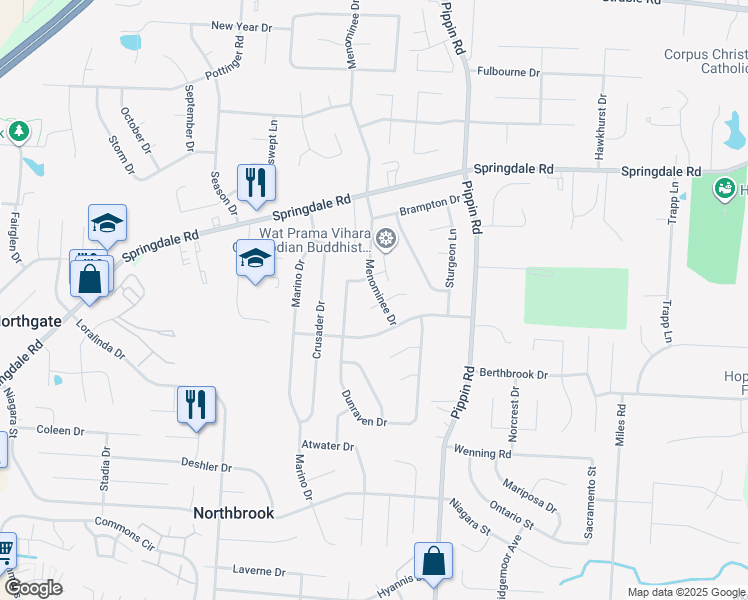 map of restaurants, bars, coffee shops, grocery stores, and more near 2865 Honesdale Court in Cincinnati