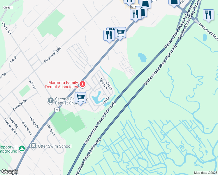 map of restaurants, bars, coffee shops, grocery stores, and more near 184 Lake Corson Lane in Marmora