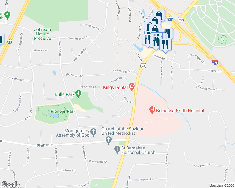 map of restaurants, bars, coffee shops, grocery stores, and more near 48 Canteybury Lane in Montgomery