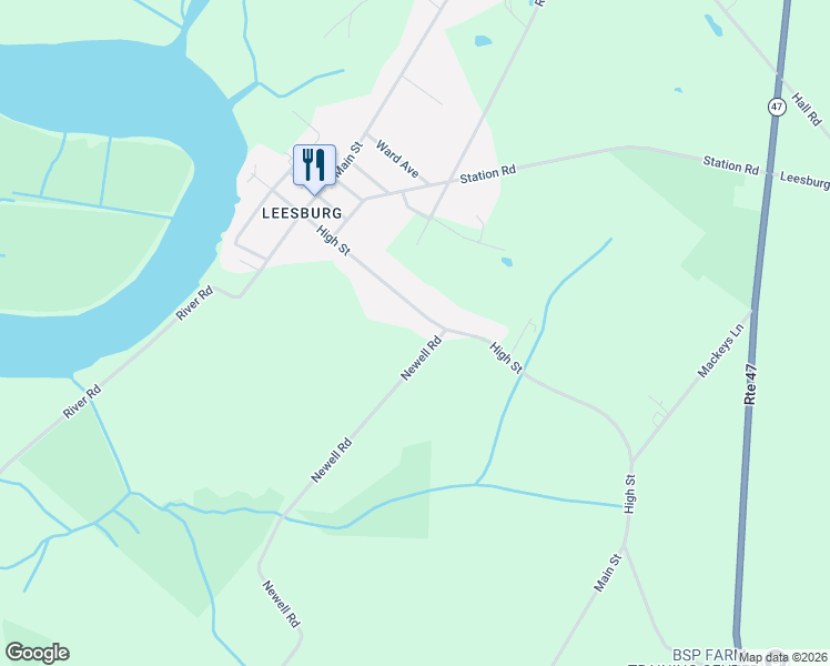 map of restaurants, bars, coffee shops, grocery stores, and more near 110 High Street in Maurice River