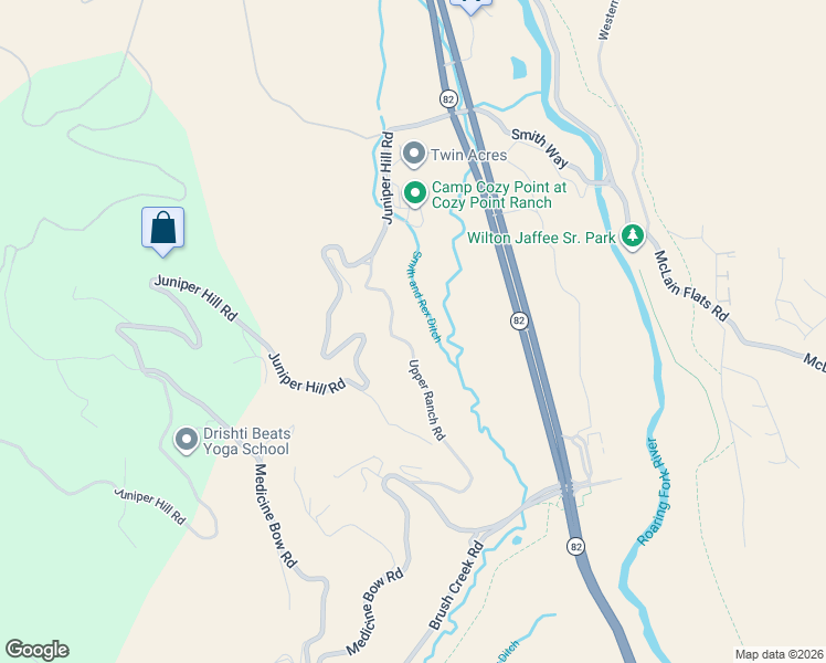 map of restaurants, bars, coffee shops, grocery stores, and more near 652 Upper Ranch Rd in Aspen