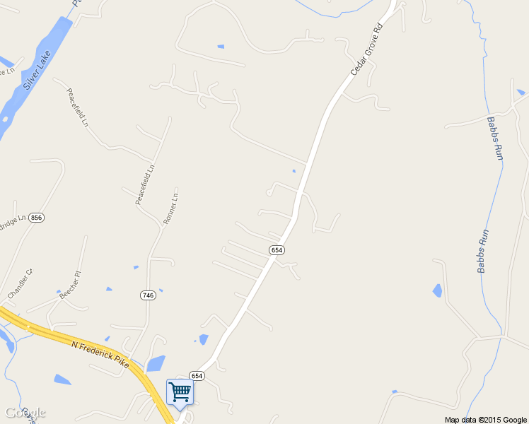 map of restaurants, bars, coffee shops, grocery stores, and more near 473 Cedar Grove Road in Winchester