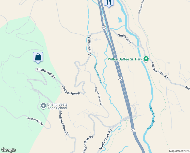map of restaurants, bars, coffee shops, grocery stores, and more near 652 Upper Ranch Rd in Aspen