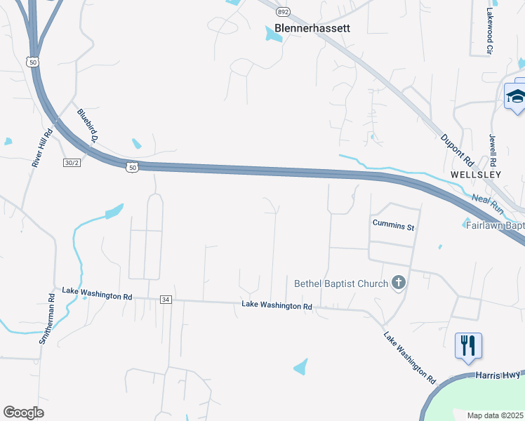 map of restaurants, bars, coffee shops, grocery stores, and more near 309 Chance Road in Washington