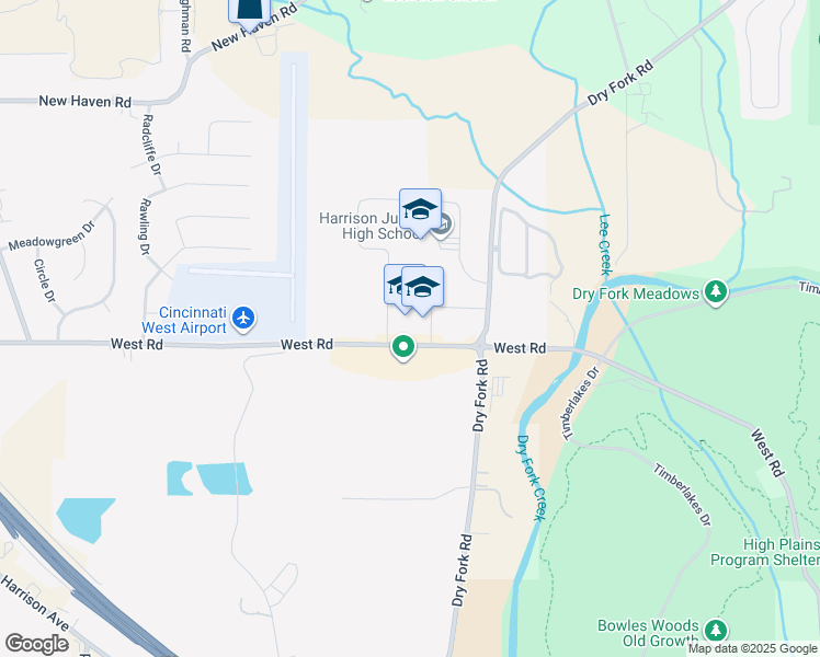 map of restaurants, bars, coffee shops, grocery stores, and more near 9860 West Road in Harrison