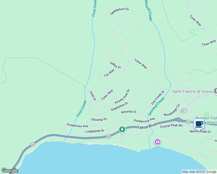 map of restaurants, bars, coffee shops, grocery stores, and more near 546 Spencer Way in Incline Village