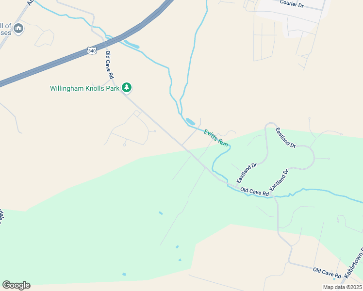 map of restaurants, bars, coffee shops, grocery stores, and more near Old Cave Road in Charles Town