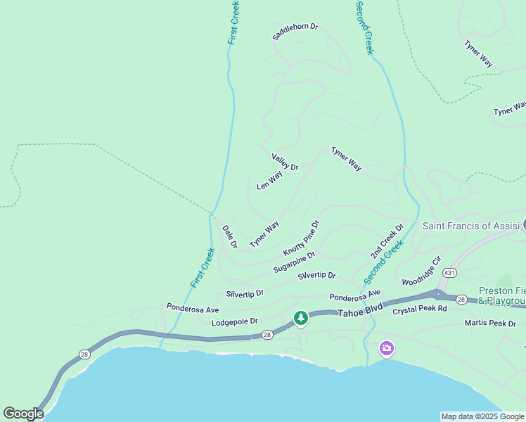 map of restaurants, bars, coffee shops, grocery stores, and more near 546 Spencer Way in Incline Village