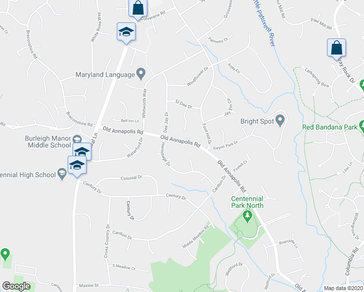 map of restaurants, bars, coffee shops, grocery stores, and more near 9987 Old Annapolis Road in Ellicott City