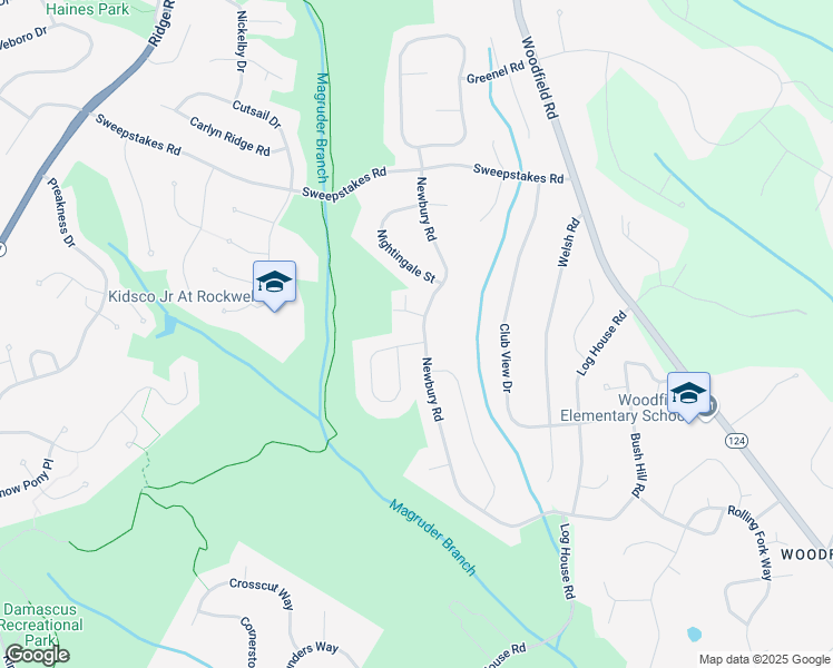 map of restaurants, bars, coffee shops, grocery stores, and more near 24216 Newbury Road in Gaithersburg