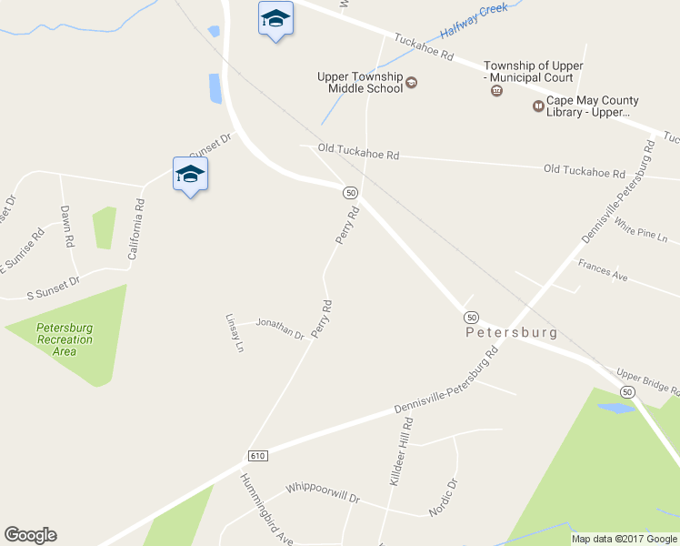 map of restaurants, bars, coffee shops, grocery stores, and more near 71 Perry Road in Woodbine