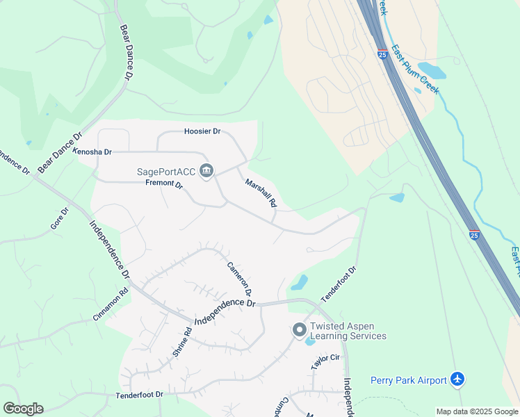 map of restaurants, bars, coffee shops, grocery stores, and more near 985 Kenosha Drive in Larkspur