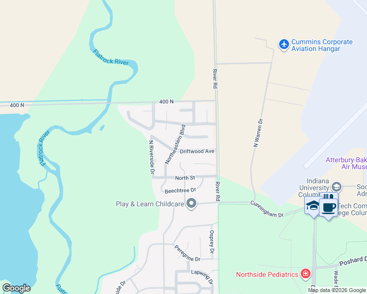map of restaurants, bars, coffee shops, grocery stores, and more near 960 Driftwood Avenue in Columbus