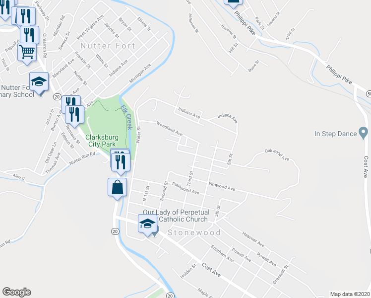 map of restaurants, bars, coffee shops, grocery stores, and more near 8055 Kodiak Ln in Stonewood
