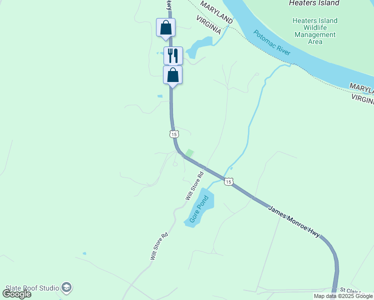 map of restaurants, bars, coffee shops, grocery stores, and more near 12946 James Monroe Hwy in Leesburg