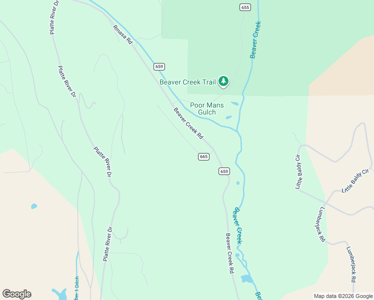 map of restaurants, bars, coffee shops, grocery stores, and more near 37 Skidoo Road in Fairplay
