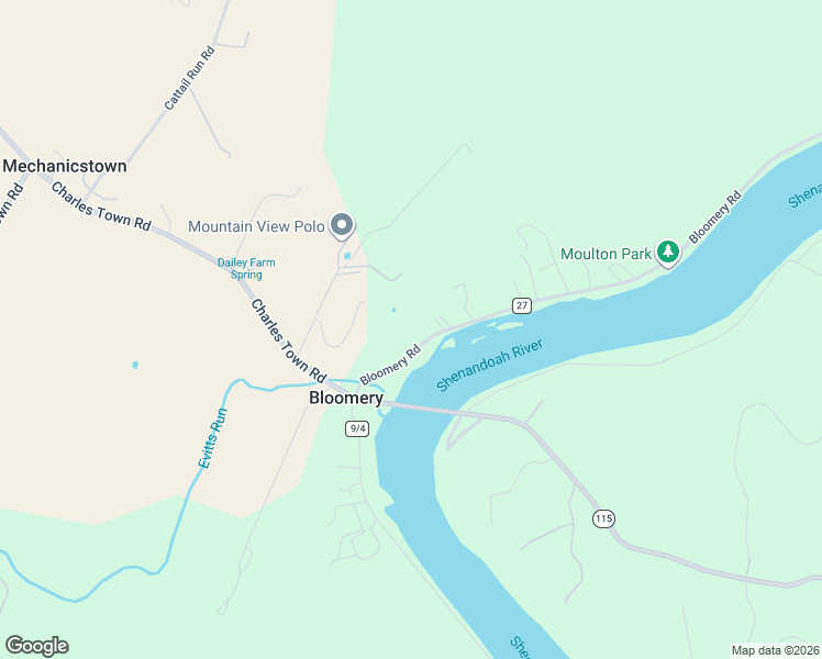 map of restaurants, bars, coffee shops, grocery stores, and more near 199 Millville Road in Charles Town