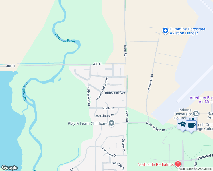 map of restaurants, bars, coffee shops, grocery stores, and more near 960 Driftwood Avenue in Columbus