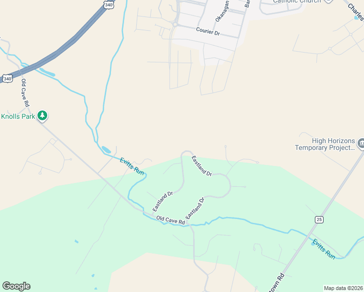 map of restaurants, bars, coffee shops, grocery stores, and more near 604 Eastland Drive in Charles Town