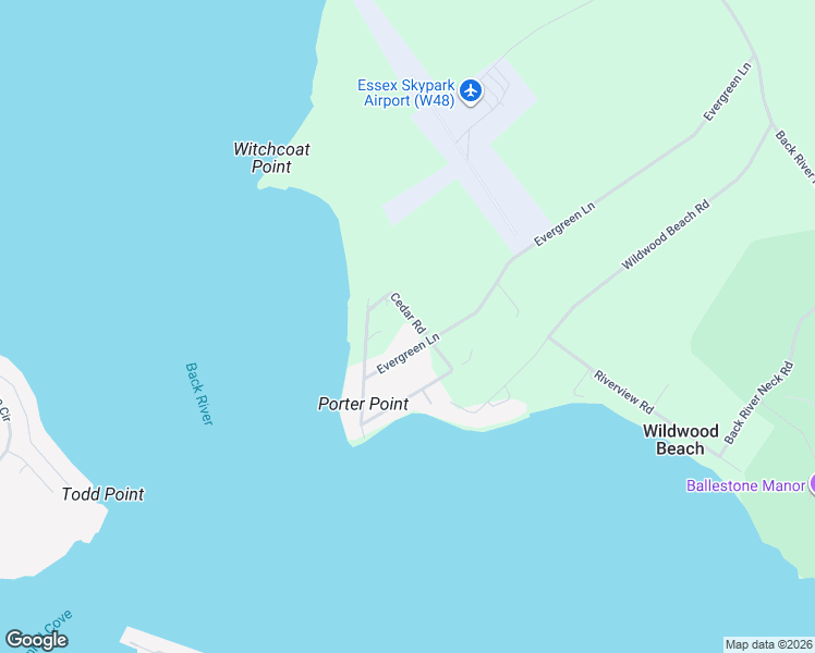 map of restaurants, bars, coffee shops, grocery stores, and more near 1234 Evergreen Lane in Essex