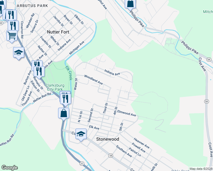 map of restaurants, bars, coffee shops, grocery stores, and more near 8055 Kodiak Ln in Stonewood