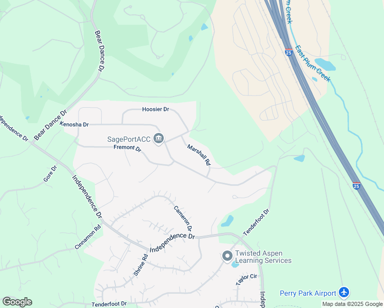 map of restaurants, bars, coffee shops, grocery stores, and more near 985 Kenosha Drive in Larkspur