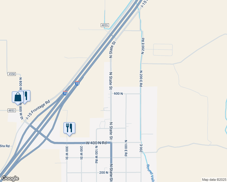 map of restaurants, bars, coffee shops, grocery stores, and more near 640 North State Street in Scipio