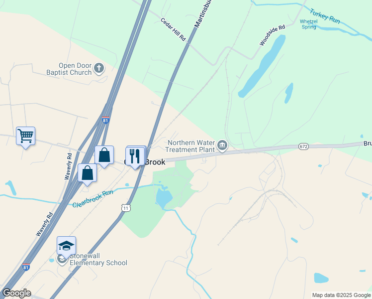 map of restaurants, bars, coffee shops, grocery stores, and more near 109 Aiken Lane in Clear Brook