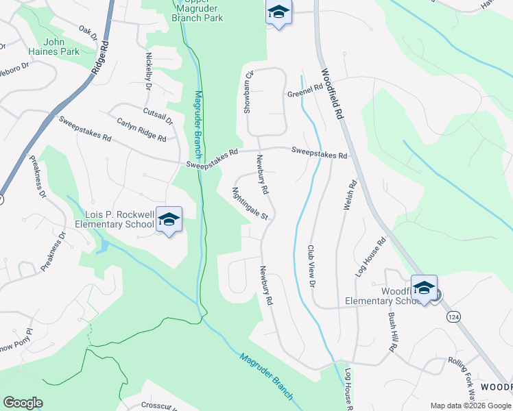 map of restaurants, bars, coffee shops, grocery stores, and more near 10115 Nightingale Street in Gaithersburg