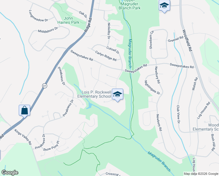 map of restaurants, bars, coffee shops, grocery stores, and more near 10408 Windfall Court in Damascus