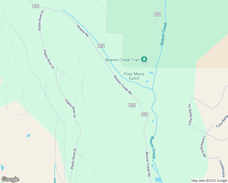 map of restaurants, bars, coffee shops, grocery stores, and more near 173 Skidoo Road in Fairplay