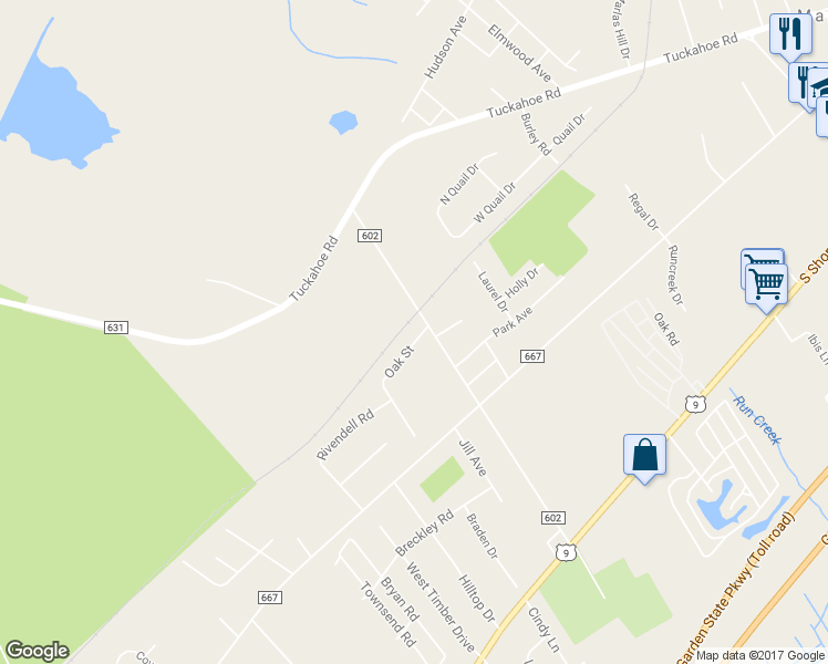 map of restaurants, bars, coffee shops, grocery stores, and more near 10 Oak Street in Marmora