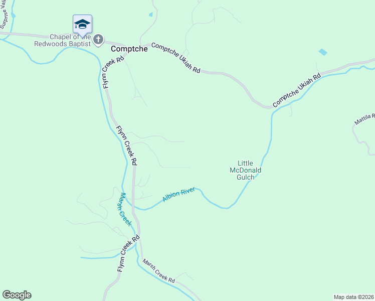 map of restaurants, bars, coffee shops, grocery stores, and more near 8471 Flynn Creek Road in Comptche