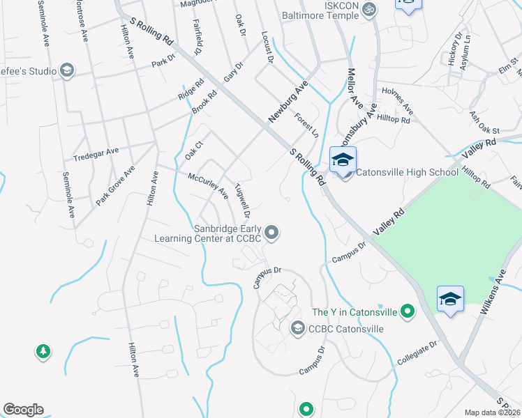 map of restaurants, bars, coffee shops, grocery stores, and more near 407 Allview Court in Catonsville