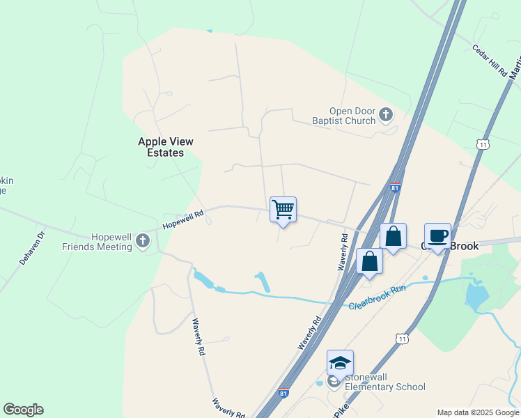 map of restaurants, bars, coffee shops, grocery stores, and more near 815 Hopewell Road in Clear Brook