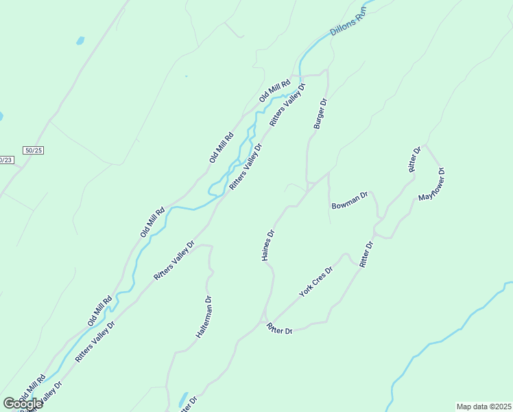 map of restaurants, bars, coffee shops, grocery stores, and more near 385 Haines Drive in Capon Bridge