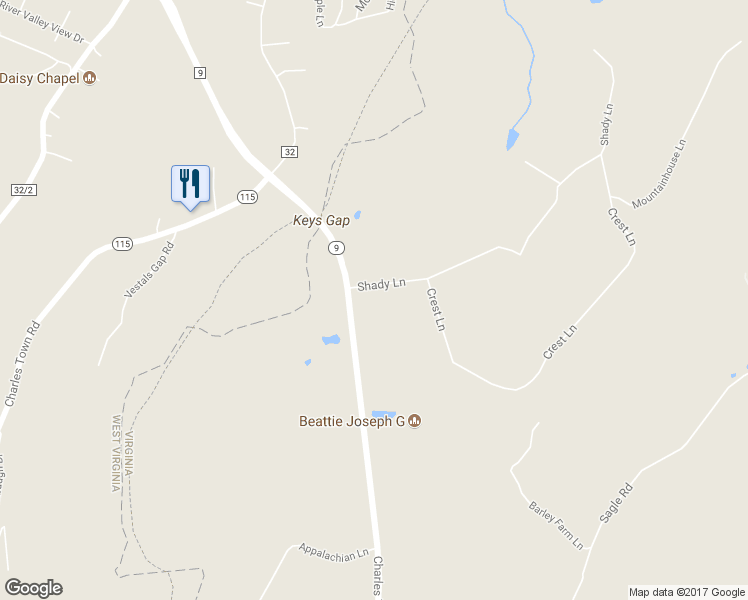 map of restaurants, bars, coffee shops, grocery stores, and more near 12992 Shady Lane in Purcellville