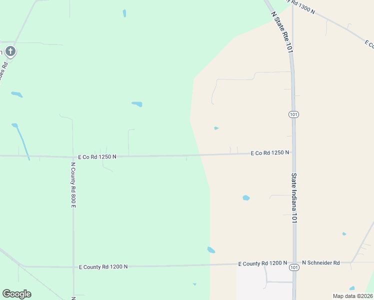 map of restaurants, bars, coffee shops, grocery stores, and more near 8511 East Co Road 1250 North in Sunman