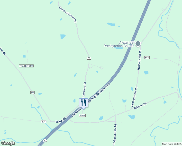 map of restaurants, bars, coffee shops, grocery stores, and more near 4042 Marion Johnson Road in Albany